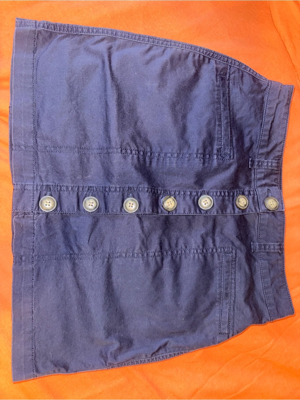 Copper Key Navy Button-Down Mini Skirt